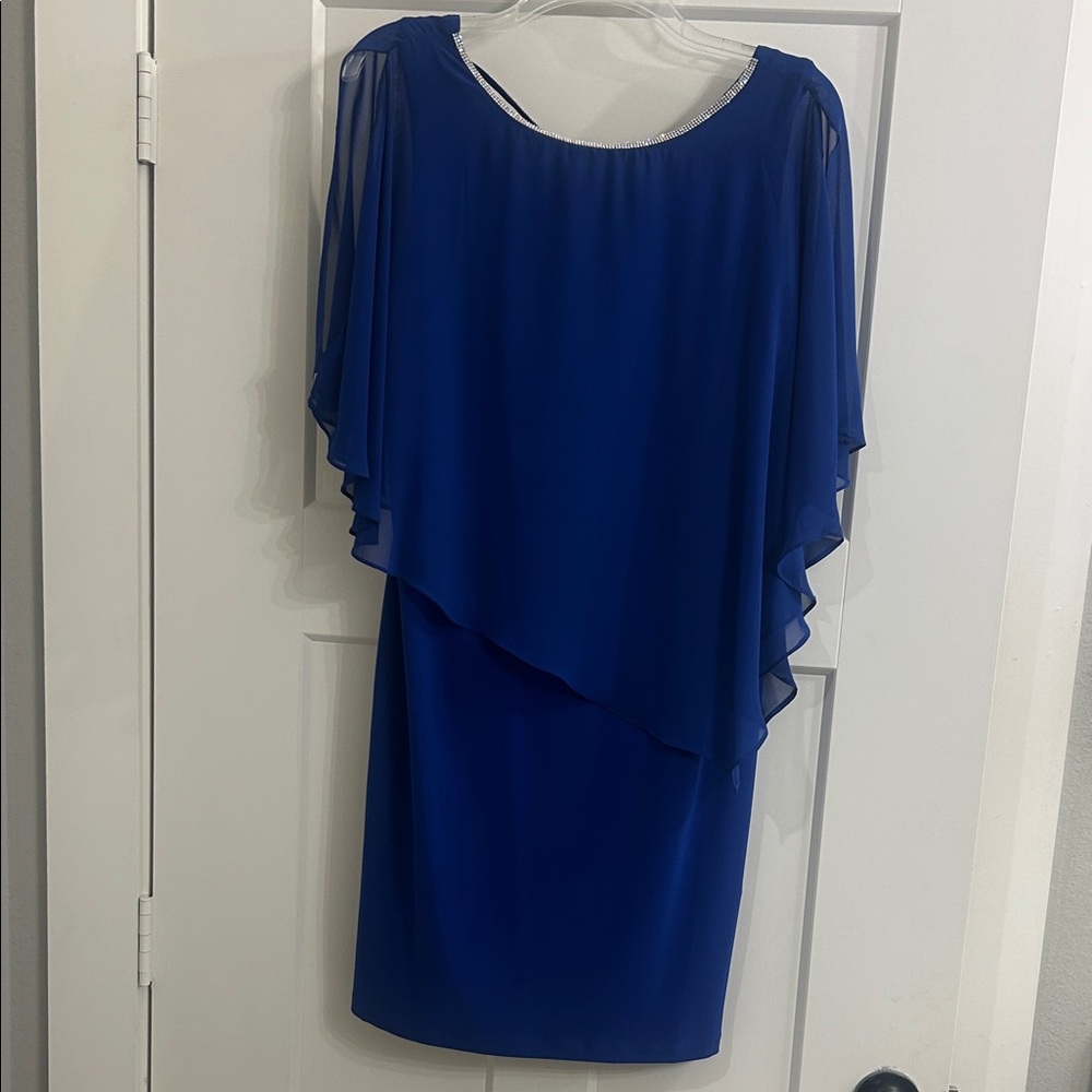 MSK Royal Blue Asymmetrical Dress - Picture 3 of 13